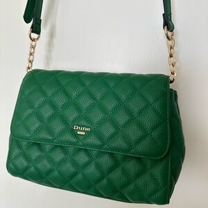 Dune Green Quilted Leather Shoulder Bag